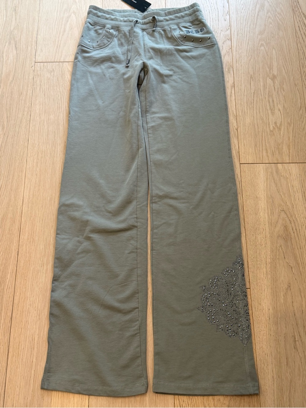 BCBGMaxAzria Olive Rhinestone Lounge Pants | NWT | Size Small Rhinestone Lounge